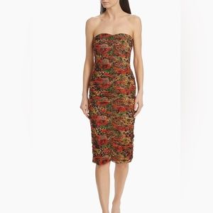 L'AGENCE
Caprice Ruched Strapless Midi-Dress size 0 NWT